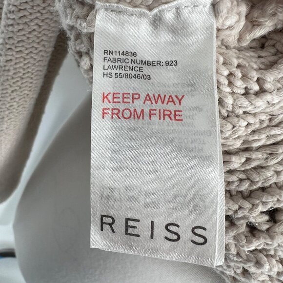 Reiss Open Knit Scoop Neck Beige Cableknit Sweater Size Large - Picture 12 of 13